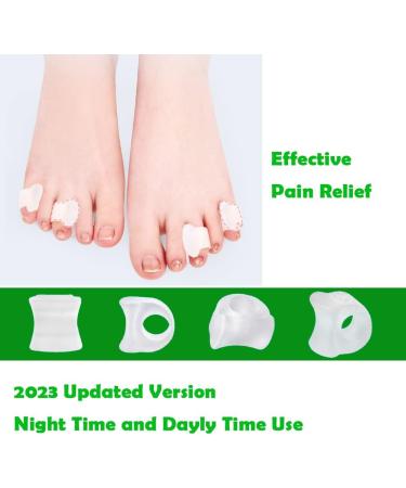 Gel Toe Separators for Bunions & Overlapping Toes - 8 Pack Hammer Toe Straightener, Pinky Toe Spacers, Bunion Corrector & Relief - White - Buy Online on GoSupps.com