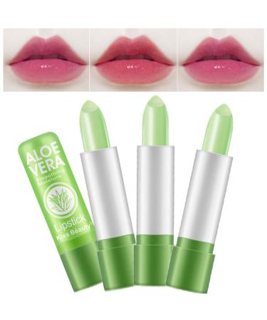 Magic Color Changing Aloe Vera Moisturizing Lipstick Set BEEXY Temperature Change Long Lasting Lip Balm