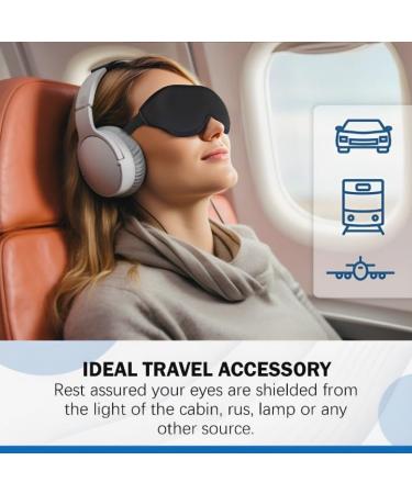 GoneSleep Sleep Mask | 100% Light Blocking Eye Shade for Travel & Yoga | Super Soft Comfort with Adjustable Strap & Earplugs | Black - Buy Online on GoSupps.com