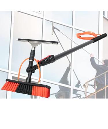 Window Squeegee Cleaner Bright Tool with Water Spray Household Cleaner Kit Bathroom Car and Cottage Windows with Scraper Rotatable Brush Head 9M(30FT)
