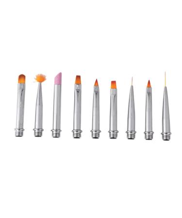 minkissy 1 Manicure Nail Paint Brush Tips Salon Nail Dotting Brush Tips Nail Paint Replacement Tips Nail Liner Tips Nail Detail Brush Pen Nail Polish Drawing Pen Make up Big Diamond 14.5X2X1cm Silver