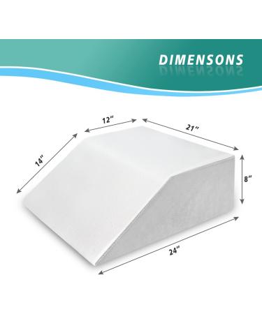Leg Elevation Pillow with Cooling Gel Memory Foam | Post Surgery & Pregnancy Support | Relieves Knee, Hip, Lower Back Pain - White & Grey - Buy Online on GoSupps.com