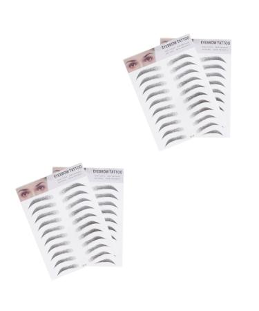 Beavorty 4 Pcs 3d Eyebrow Stickers Silver Wigs for Women Brow Transfer Eyebrow Tool Set Miss Eyebrow Trimming