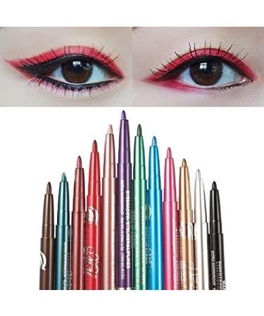 Chargenyang 12 PCS Colorful Eyebrow Pencil Eyeliner Eyebrow Lip Liner Pencil Pen Makeup Cosmetic Set Kit Retractable Long-Lasting Smooth Waterline Eye Liner Lip Liner Eyeshadow Eyeliners for Women - Buy Online on GoSupps.com