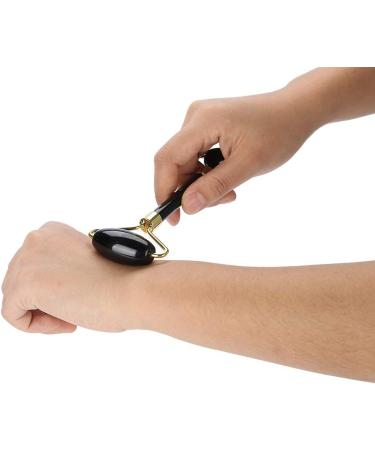 Verdant Touch Shab Tool Set - Natural Obsidian Double-End Scooter Facial Roller and Gua Sha for Massage & Ski Therapy | Premium 2-Part Spa Collection - Buy Online on GoSupps.com