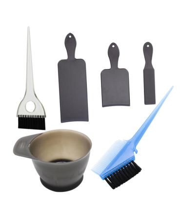 Kit Professionnel de Teinture Cheveux Plastique R utilisable pour Salon et Usage Maison Accessoires pour Coloration DIY avec Bol Gris Pinceau Transparent Peigne et de Teinture