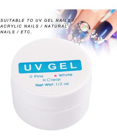 Nail Extension Gel Solid Gel Glue for Nail Tips Manicure UV Gel Builder Nail Glue for Nail Art Rhinestone DIY Manicure Home Salon(White) - Buy Online on GoSupps.com