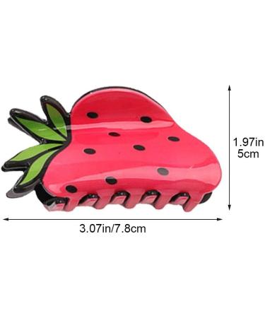 Charming Strawberry-Shaped Hair Claw Clip - Stylish Durable and Perfect for a Tropical- Look - Buy Online on GoSupps.com
