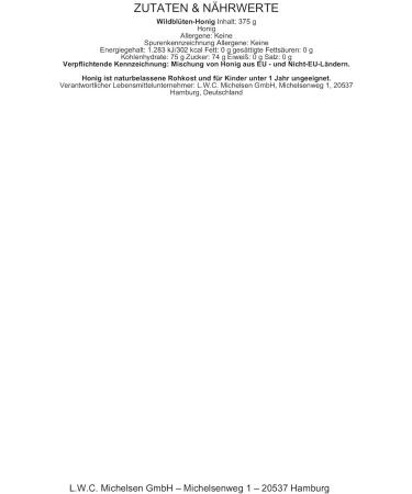 L.W.C. Michelsen - Sumsisum wildflower honey (375g) | spicy and sweet summer | natural no additives | premium bee honey | flower honey in a convenient dispenser - Buy Online on GoSupps.com