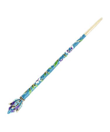Painted Enamel Floral Butterfly Hair Stick Pin Turquoise