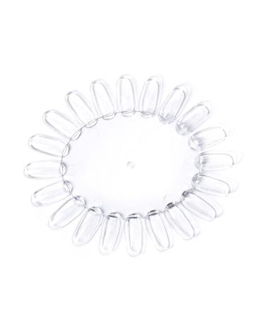 10 Pieces Nail Display Wheels with 21 Tips Round False Nail Art Tips Palette Nail Art Practice Display Board (Clear)