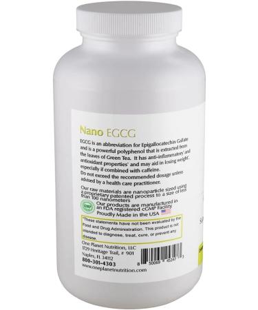 One Planet Nutrition Nano EGCG Capsules 250 mg (120 Count) - Nano Particle Size Green Tea Extract - Supports Thermogensis & Immune Health - Non GMO Vegan Gluten Free - Buy Online on GoSupps.com