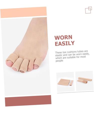 Healeved 2pcs Toe Cover Silicone Finger Sleeve Set - Elasto Gel Leg Finger Cap Toe Cushion Protector in Nylon Khaki - Buy Online on GoSupps.com