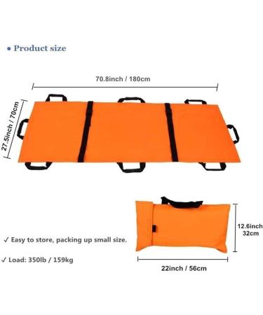 Portable Stretcher Waterproof Soft Stretcher 8 Handles Emergency Rescue Folding Stretcher Back Stretcher Positioning Bed Pad for Household Emergency Work Transfer Sling Orange - Buy Online on GoSupps.com