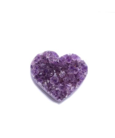 1PC Natural Love Shape Amethyst Cluster Quartz Crystal Specimen Stones Gift Rough Ore (Size : 60-70mm)