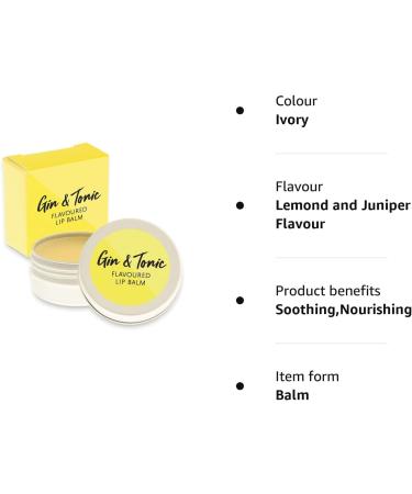 Gin and Tonic Lip Balm - Hand-Poured Hydrating Treatment for Chapped Lips (12g) - Vegan-Friendly Formula with Candelilla Wax for Nourishment and Repair - Buy Online on GoSupps.com