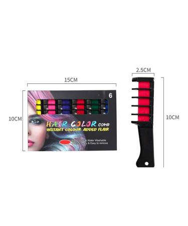 Warm Girl Hair Chalk Comb - 6 Colors Washable Temporary Hair Color for DIY Cosplay & Parties | Perfect Gift for Christmas Halloween & Birthdays - Buy Online on GoSupps.com