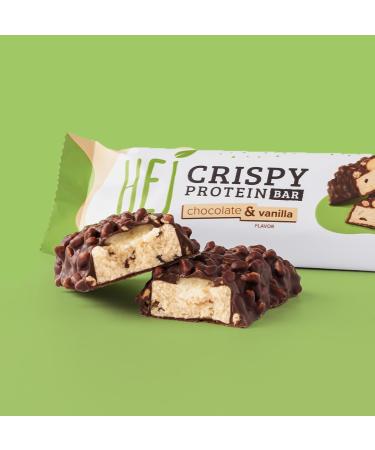 Buy Hej Vegan Crispy Chocolate & Vanilla High Protein Bar | Low Sugar (0.4g) | Palm Oil-Free | 12x45g Crispy Snack Bars for a Healthy Treat - Buy Online on GoSupps.com