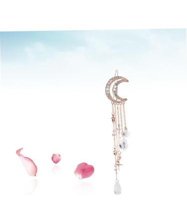minkissy Wedding girl headpiece wedding barrette tassel hair pin bridal hairpin bead tassel barrette crystal charms hair clip tassel drop hairpin wedding headdress pendant moon Crystal - Buy Online on GoSupps.com