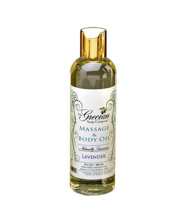 Grecian Massage and Body Oil - Moisturizing Body Oil in Lavender Best Body Oil Body Oils for Massage Home Use or Spas Natural Body Oil Body Oil for Dry Skin 8 oz