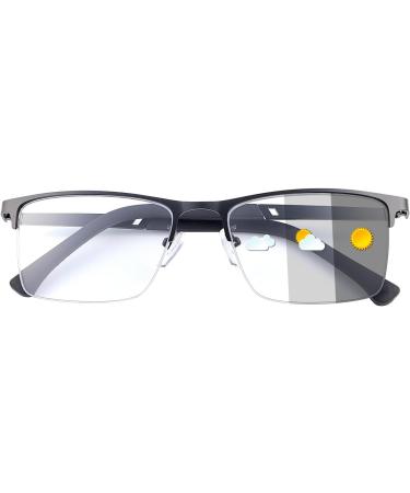 Miryea Photochrome Progressive Multifocus Reading Glasses - UV Protection Trifocal Sunglasses for Men & Women - Black 2.5x - Buy Online on GoSupps.com
