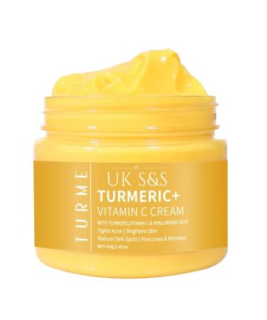 Turmeric & Vitamin C face cream. Anti-aging cream that reduces dark spots and brightens skin. Heals acne and repairs damaged skin. Soften and smoothens skin.