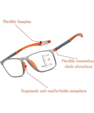Progressive Multifocus Reading Glasses for Men & Women - Anti Blue Light Multifocal TR90 Eyeglasses in Navy Blue for Sports & Reading - Buy Online on GoSupps.com