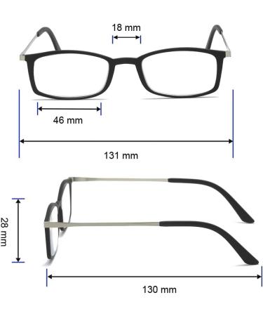 KoKoBin Ultra-Thin Anti-Blue Reading Glasses - Anti-Glare Black 2.5x for Comfortable Reading Internationally - Buy Online on GoSupps.com