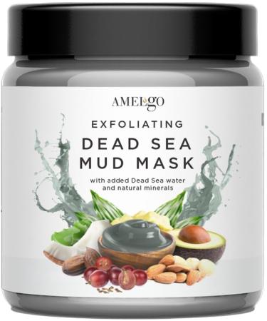 Dead Sea Mud Mask with Hyaluronic Acid & Niancinamide - Natural Face Mask with 100% Real Dead Sea Mud & Dead Sea Water - Natural Mud Mask for Face - Dead Sea Products by Amelgo