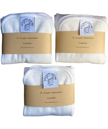 Eco Baby And Me Washable Reusable Cloth Nappy Inserts 4-Layer Bamboo Nappy Inserts Pocket Inserts (6)