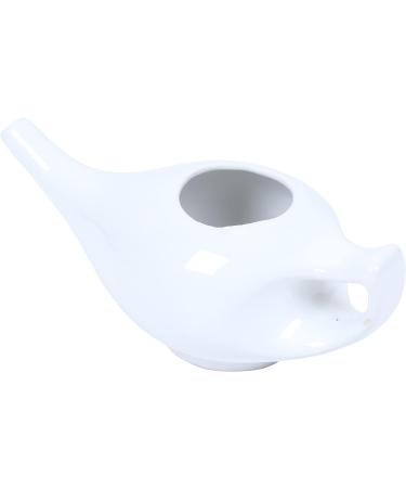 WholeLifeObjects Leak Proof Ceramic Neti Pot | Microwave & Dishwasher Safe | Natural Sinus Relief (White) - Buy Online on GoSupps.com