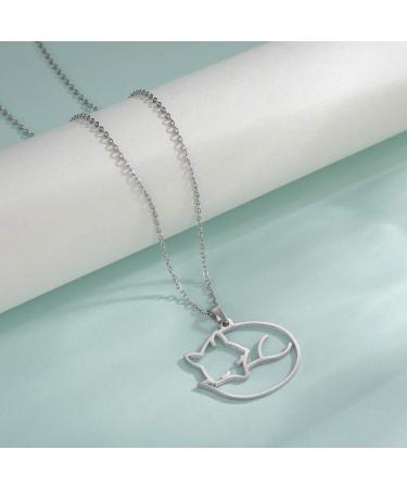 TEAMER Stainless Steel Fox Pendant Necklace | Cute Animal Jewelry for Women - Perfect Gift - Buy Online on GoSupps.com