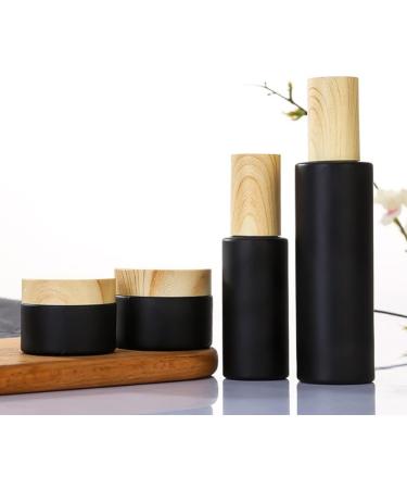 Sybl 2-Piece 50ml Glass Travel Bottles | Litter-Proof Cosmetic Containers | Matt Black Lotion & Essential Oil Dispensers - Buy Online on GoSupps.com