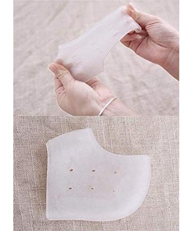 Silicone Heel Cushions 2 Pairs of Gel Sleeves & Cups for Plantar Fasciitis Relief | Comfortable Heel Socks for Men & Women - Buy Online on GoSupps.com