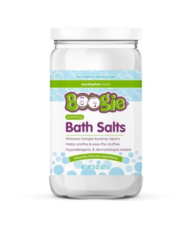 Kids Bath Salts by The Makers of Boogie Wipes, Boogie Fizzies, Calming Bath Salts, Naturally Derived, Made with Natural Essential Oils, Eucalyptus, 15 oz, Pack of 1