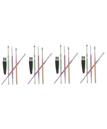 ULTECHNOVO Ear Cleaning Tool Cleaning Tools 4 Sets Ear Cleaning Set of 5 Ear Spoon Stainless Steel Plastic Ear Cleaning Kit Cleaning Brushes As Shownx4pcs 14.5x3CMx4pcs