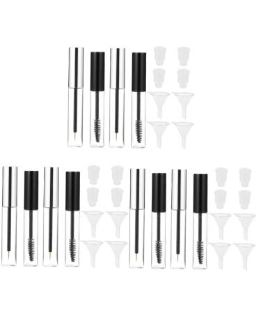 LALAFINA 6 Sets Mascara Tube Clear Plastic Containers Empty Eyelash Tube Mascara Bottle Travel Sample Filling 10.5X1.5CMx3pcs Assorted Colorx3pcs
