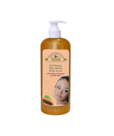 Organic Extract Of Papaya Exfoliating Body Wash | 33.8 Fl oz 1000ml | with Papaya Oil and Shea Butter