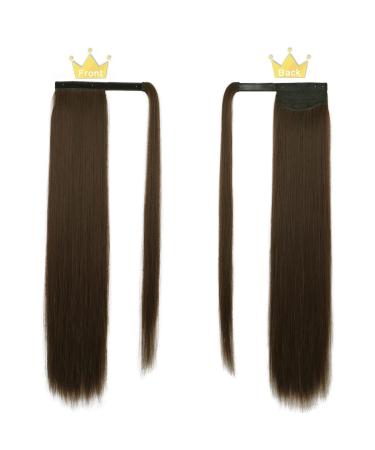 Shop Brown Ponytail Extensions - Natural Clip-In 70cm/28-inch Hairpieces | Mossbraun Magic Paste Wrap Around | Perfect for a Stylish Look - Buy Online on GoSupps.com
