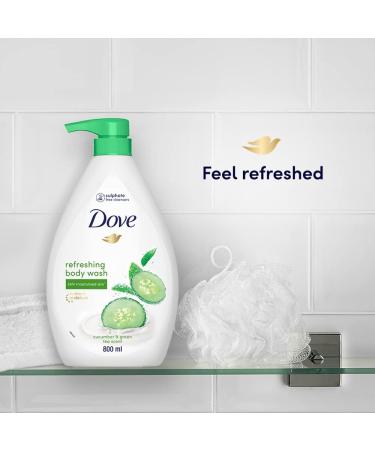 Dove Refreshing Body Wash with Cucumber & Green Tea - 800ml for Soft 24hr Moisturized Skin | International Shipping Available - Buy Online on GoSupps.com