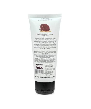 CaveMan Baby Man Purifying Daily Facial Cleanser - Exfoliating 100ml Wash for Men with Salicylic Acid Natural Charcoal & Cooling Mint - International Shipping Available - Buy Online on GoSupps.com