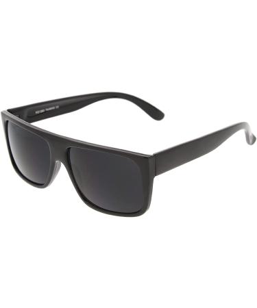 zeroUV Eazy E Square Flat Top Sunglasses | Shiny Black/Smoke Polarized - OG Loc Style - Buy Online on GoSupps.com