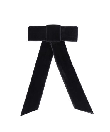 Minkissy Satin Ribbon Hair Bow Big Hair Bows Bowknot Hair Scrunchies Hair Barrettes Collection for Women Girls (Black) Women's Fashion Scarves