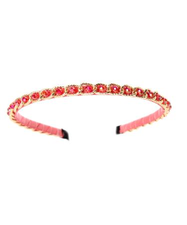 JUSTFOX - Luxury rhinestone headband in chain look (red)