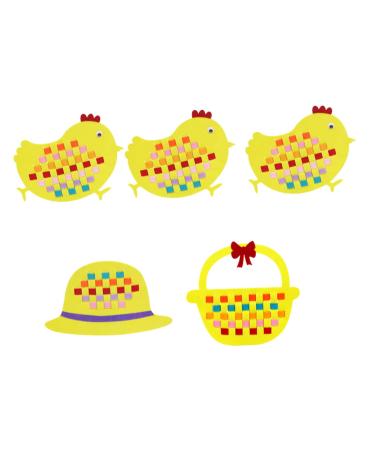 Didiseaon 5pcs Squiz Toys Chicken Toy Toys Easter Party Favors Easter DIY Crafts Easter Non-Woven Fabric Baby Toys Education Toy Button Teaching Toy Yellow Party Supplies Puzzle