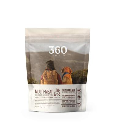 360 Pet Nutrition Freeze Dried Raw Complete Meal for Adult Dogs, High Protein, Omega 3's, No Fillers, Made in The USA, 16 Ounce, Multi-Meat Formula