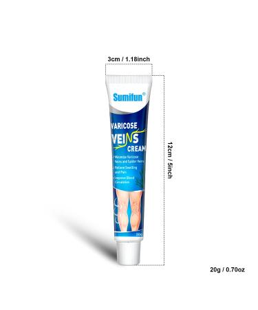 Sumifun Varicose Veins Cream - Natural Herbal Plaster for Tired & Heavy Legs - Fast Relief & Improved Blood Circulation - Pack of 8 - 0.70 Ounce - Buy Online on GoSupps.com