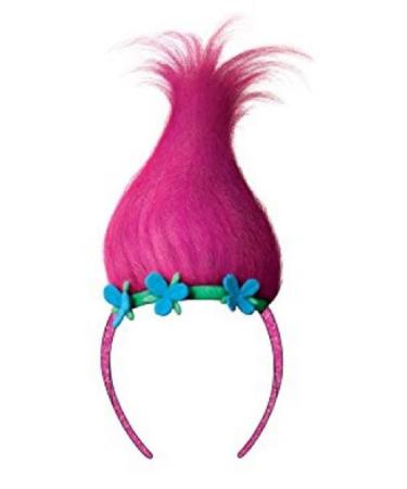 OS Fits Child  Magenta  Trolls Sugar Glitter Headband with Troll hair  female
