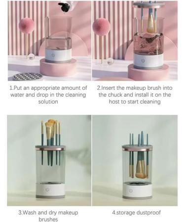 Rheross Makeup Brush Cleaner Rechargeable Lazy Electric Cleaning Brushes Automatic Brush Scrubber Quick Dry Tool Easy to Use - Buy Online on GoSupps.com
