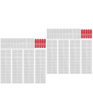 DRESSOOS 10 Sheets Nail Stickers French Nail Sticker Manicure Nail Kit Gel Clear Gel Polish Strips Gel Polish Kit Gel Nail Strips Kit Gel Nail Wraps Transparent Stickers Double Sided Tape